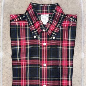 Brooks Brothers Black Stewart Tartan Sport Shirt